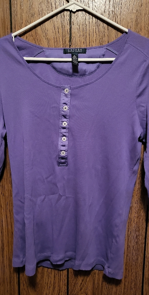 Lauren ralph lauren 3/4 roll sleeve top